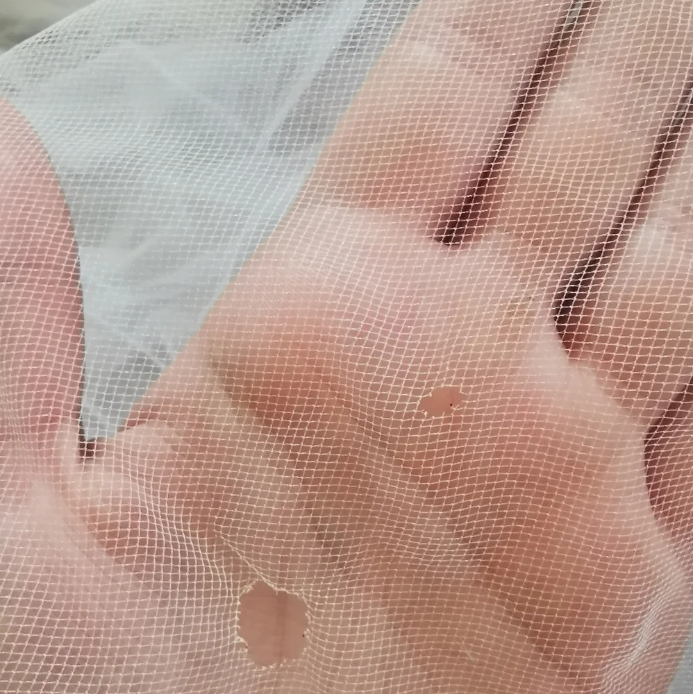 Vintage 60s Wedding Dress Long Veil Train Ruffles Floral Lace Barbie Pink 1960 - Picture 14 of 16